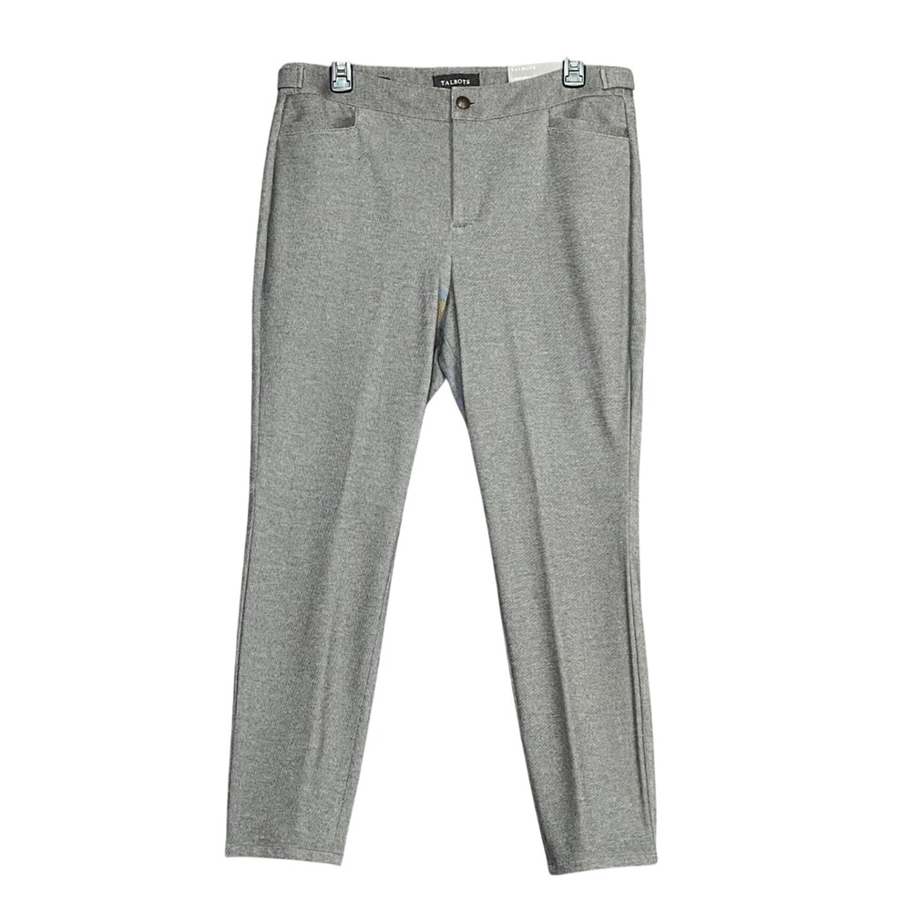 Talbots Lexington Ponte Ankle Pants Gray Women's Petite 10P Ankle Skinny Leg NWT